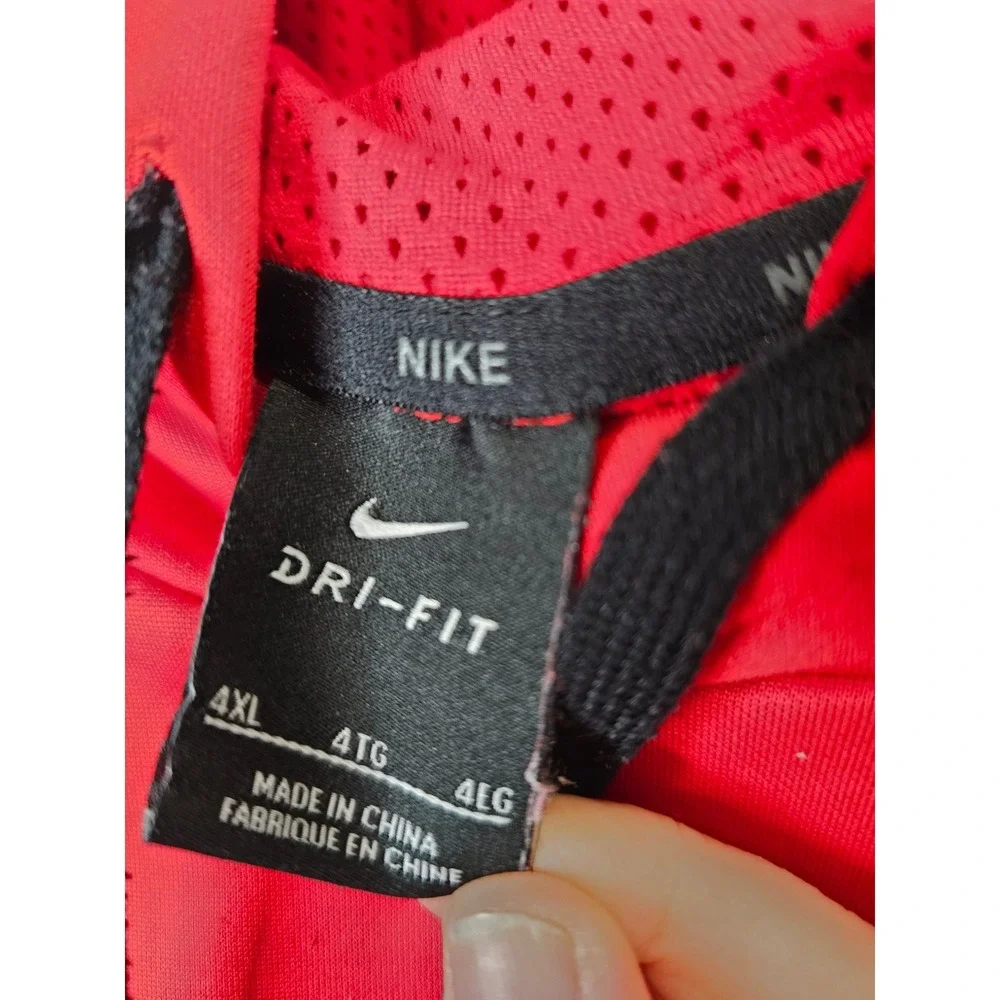 Nike Dri-FIT Mens 4XL Red Graphic Swoosh Pullover Hoodie Athletic Training Sweat